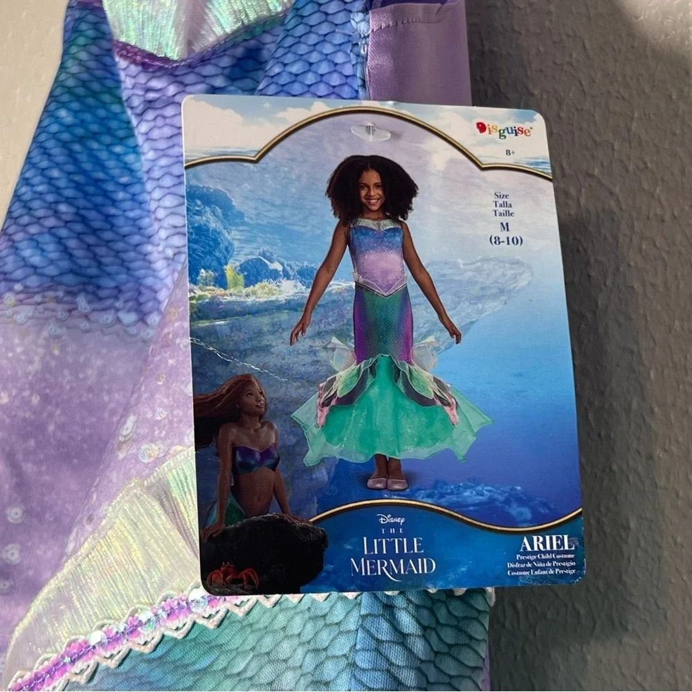 Little Mermaid Disguise Girls Size M 8-10 Ariel Halloween Costume Dress Up NWT